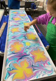 Water Marbled Silk Scarf Painting Workshop Orange County | ClassBento